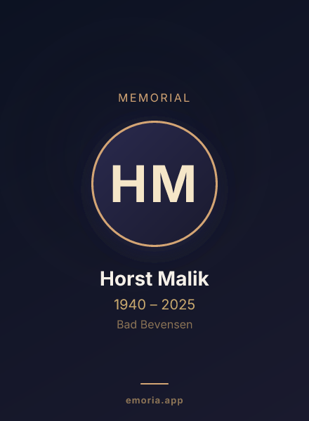 Memorial portrait of Horst Malik
