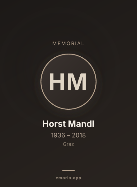 Memorial portrait of Horst Mandl