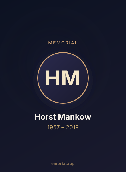 Memorial portrait of Horst Mankow