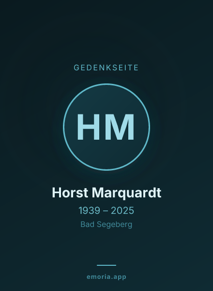 Gedenkportrait von Horst Marquardt