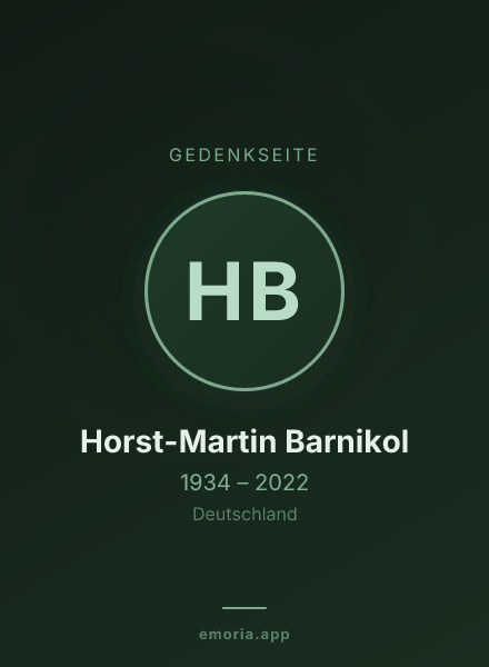 Gedenkportrait von Horst-Martin Barnikol