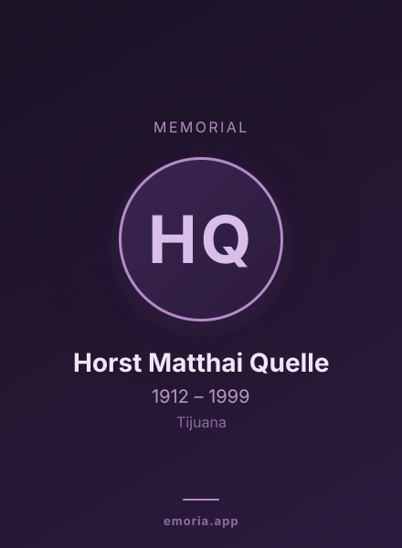 Memorial portrait of Horst Matthai Quelle