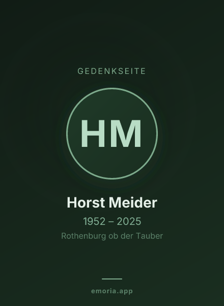 Gedenkportrait von Horst Meider