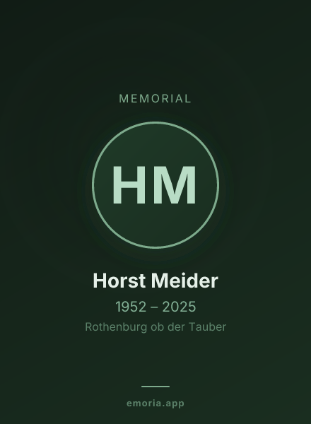 Memorial portrait of Horst Meider