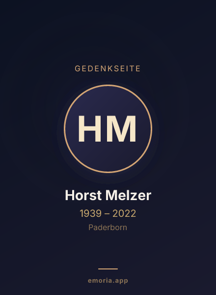 Gedenkportrait von Horst Melzer