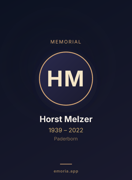 Memorial portrait of Horst Melzer