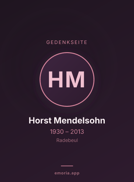 Gedenkportrait von Horst Mendelsohn