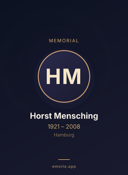 Memorial portrait of Horst Mensching