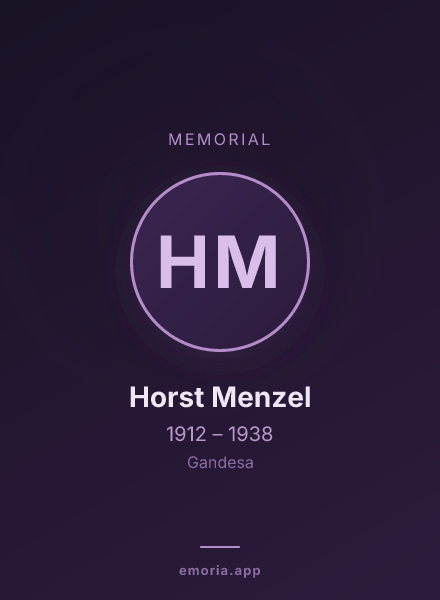 Memorial portrait of Horst Menzel
