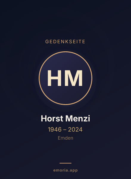 Gedenkportrait von Horst Menzi