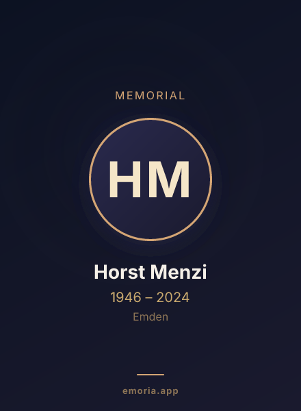 Memorial portrait of Horst Menzi