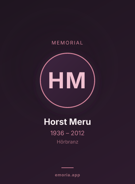 Memorial portrait of Horst Meru
