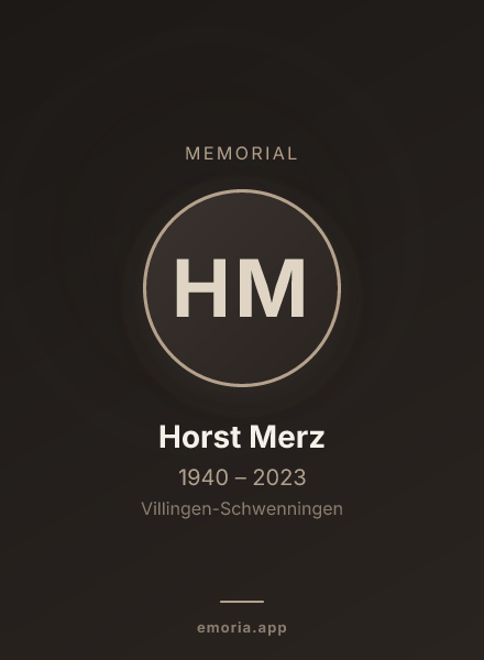 Memorial portrait of Horst Merz