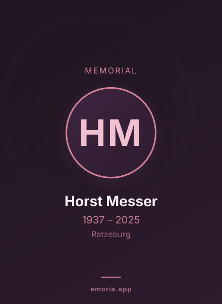 Memorial portrait of Horst Messer