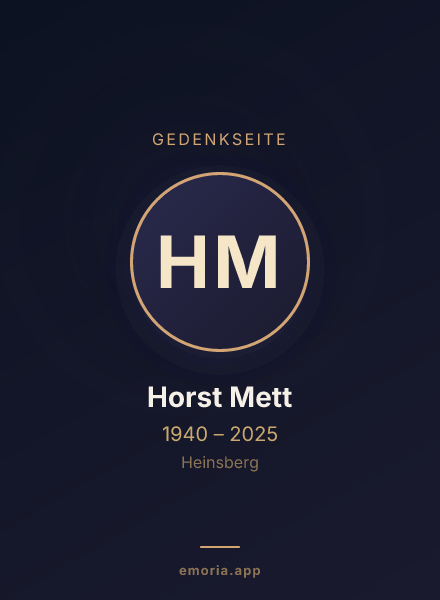 Gedenkportrait von Horst Mett