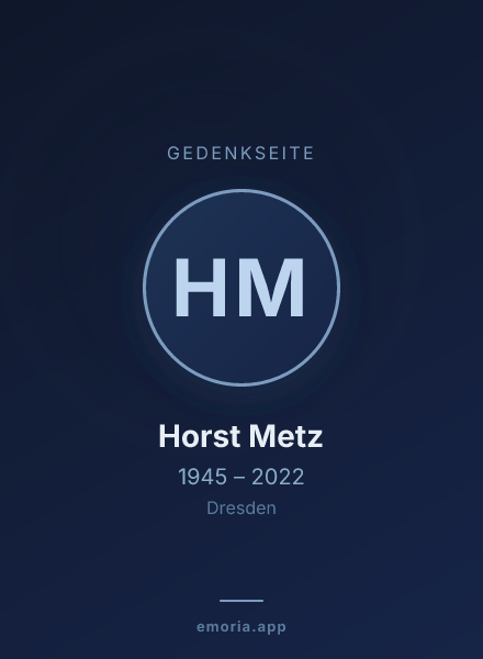 Gedenkportrait von Horst Metz
