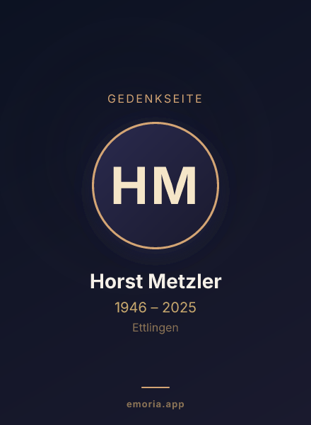 Gedenkportrait von Horst Metzler