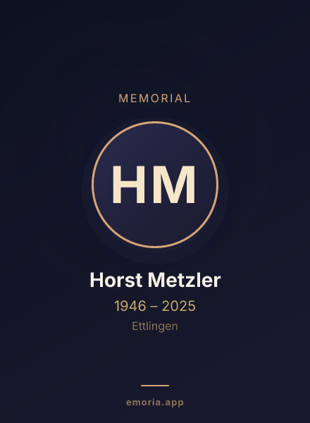 Memorial portrait of Horst Metzler