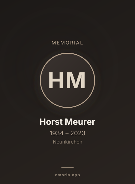 Memorial portrait of Horst Meurer