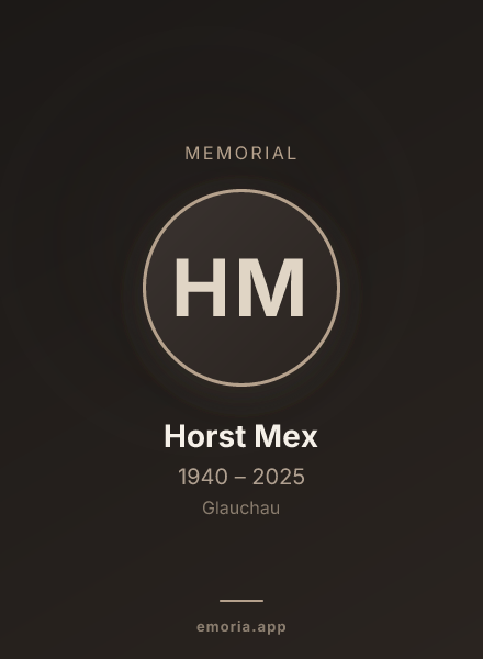 Memorial portrait of Horst Mex