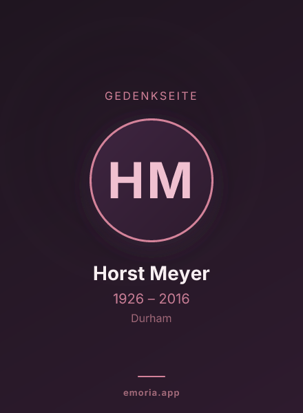 Gedenkportrait von Horst Meyer