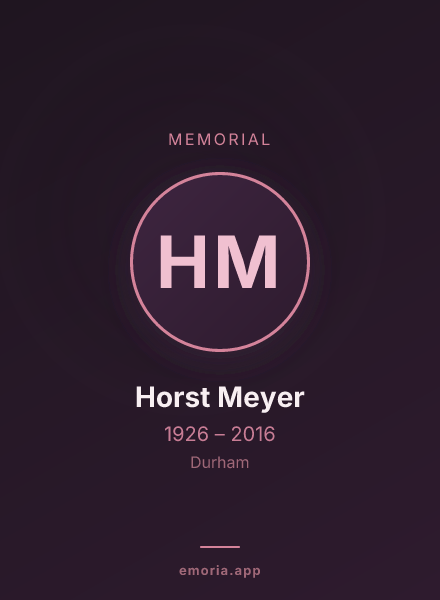 Memorial portrait of Horst Meyer