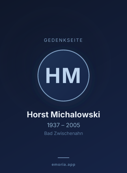 Gedenkportrait von Horst Michalowski