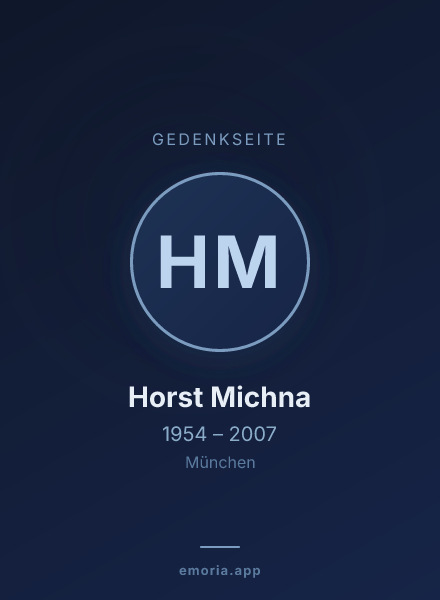 Gedenkportrait von Horst Michna