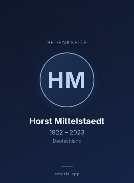 Gedenkportrait von Horst Mittelstaedt