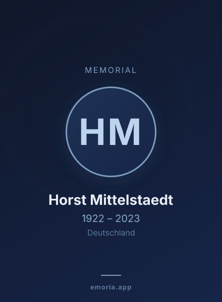 Memorial portrait of Horst Mittelstaedt