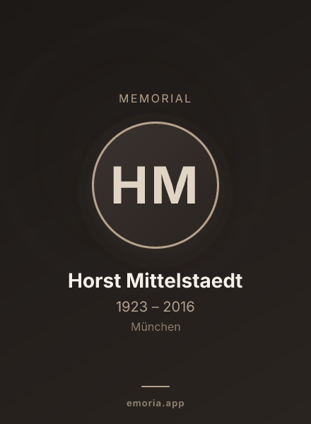 Memorial portrait of Horst Mittelstaedt