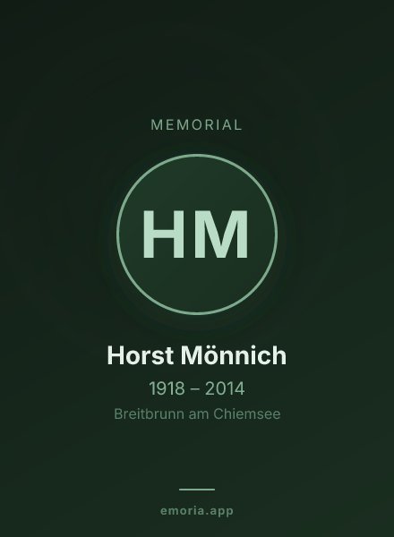 Memorial portrait of Horst Mönnich
