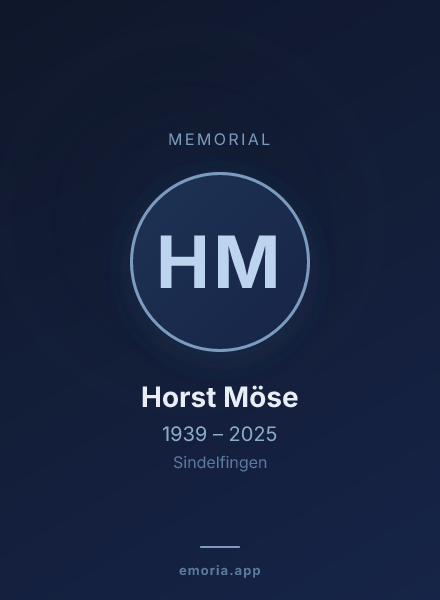 Memorial portrait of Horst Möse