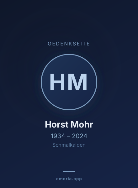 Gedenkportrait von Horst Mohr