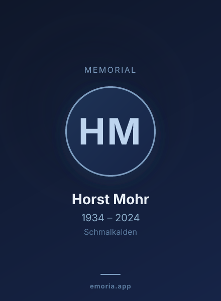 Memorial portrait of Horst Mohr