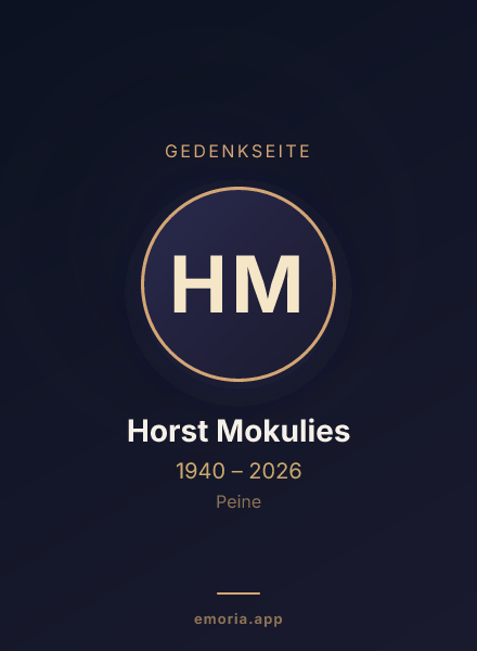 Gedenkportrait von Horst Mokulies