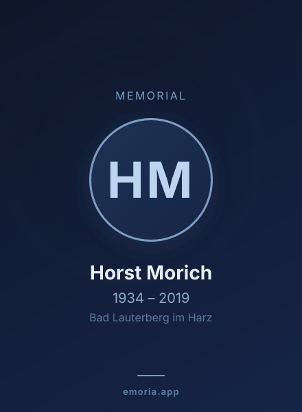 Memorial portrait of Horst Morich