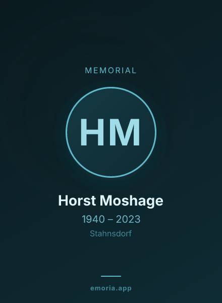 Memorial portrait of Horst Moshage