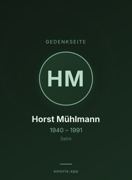 Gedenkportrait von Horst Mühlmann