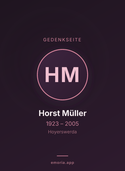 Gedenkportrait von Horst Müller