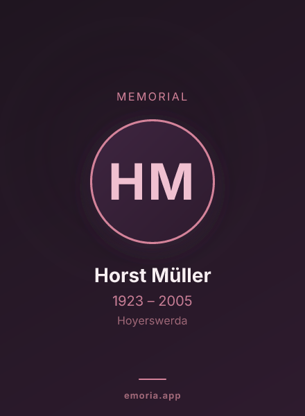 Memorial portrait of Horst Müller