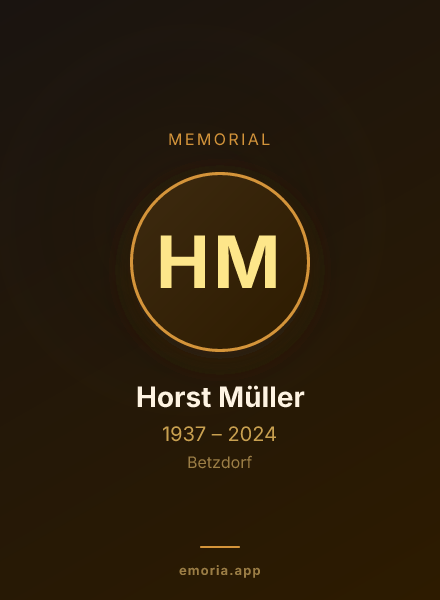Memorial portrait of Horst Müller