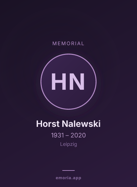 Memorial portrait of Horst Nalewski