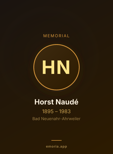 Memorial portrait of Horst Naudé