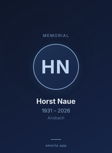 Memorial portrait of Horst Naue