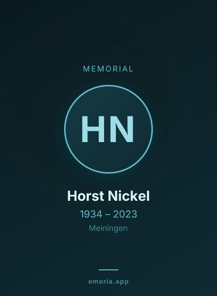 Memorial portrait of Horst Nickel