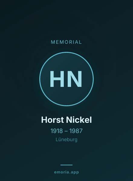 Memorial portrait of Horst Nickel