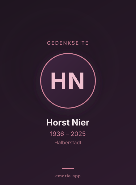 Gedenkportrait von Horst Nier