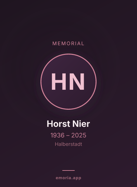 Memorial portrait of Horst Nier