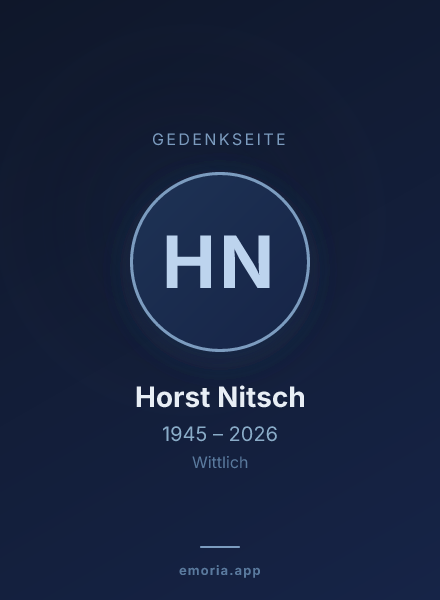 Gedenkportrait von Horst Nitsch